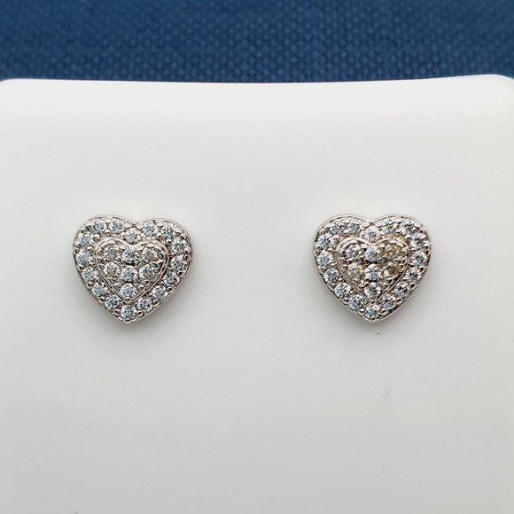 - "925 Sterling Silver Plated CZ Earrings, INUS1BR171 - Picture 1 of 9
